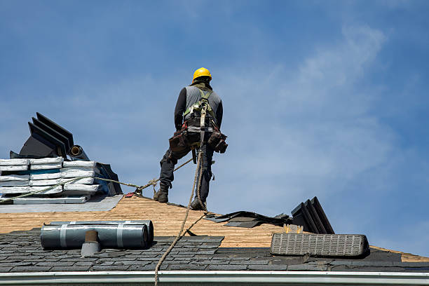 Professional Gutter Installation technician working in Marble Hill, GA